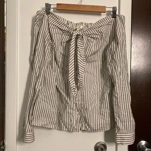Off the shoulder striped top